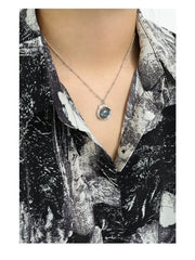 Aetolia Long 925 Silver Necklace Top Quality Personalized Custom Circular Pendant Choker With Pendants Angel Moonstone Necklace