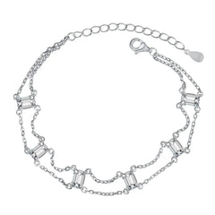 Aetolia Cuba Drop Heart Shape Iced Out Tennis Cubic Zirconia 925 Silver Chain Crystal Bracelets Bangles Charm For Bracelet Women