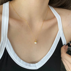 Aetolia Dainty Layered Choker Necklace Pearl Pendant Multilayer Adjustable Layering Chain 18k Gold Plated 925 Silver Necklaces For Women