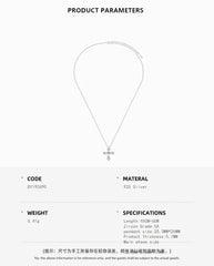 Aetolia Exquisite Cross Pendant 925 Sterling Silver Necklace Diamond Cz Zirconia Chain For Party Birthday Gift Necklaces Women