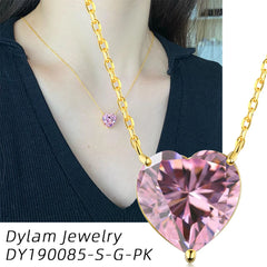 Aetolia Wholesale Personalized Kolye Bijoux Jewelry Argent 925 Sterling Silver Necklace 18K Gold Plated Chain Heart Necklaces For Women