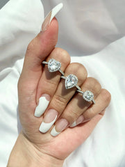 Aetolia AAAAA CZ 925 Heart Teardrop Diamond Ring Jewelry Crushed Iced Out Silver Wedding Ring Set Sterling Silver Engagement Ring