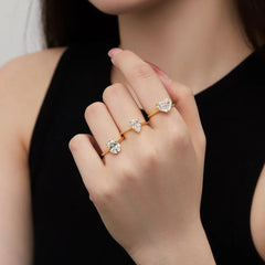 Aetolia No Moq 925 Sterling Silver Ring Oval Pear Waterdrop Shape Promise Engagement Rings For Women Pear 5A Cz Cubic Zircon Ring