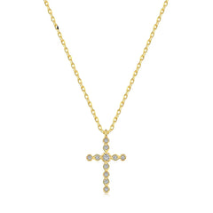 Aetolia Plata 925 Minimalist Pendant Women Layer Tennis Necklaces Zirconia Jewelry Dainty 18K Gold s925 Sterling Silver Cross Necklace