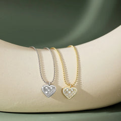 Aetolia Heart Love Cubic Zirconia Necklace 18K Gold Plated Popular Exquisite Jewelry 925 Sterling Silver Pendant Necklaces For Wome