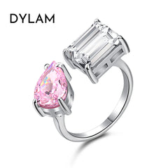 Aetolia Hot Selling Kardashian Minimalist Stackable Chunky Ring Anillo 925 Sterling Silver 8A Cubic Zircon Wedding Rings