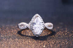 Aetolia Anillo Plata 925 CZ Engagement Wedding Ring Matching Stackable Rings Set of Double Rings Set in Gift Box