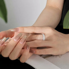 Aetolia 925 Sterling Silver Rings Shiny Full Cubic Zirconia CZ Mixed Multi Row Rings Eternity Engagement Wedding Band Ring