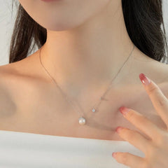 Aetolia Designer 925 Sterling Silver Chian Choker CZ Cubic Zirconia Necklace For Women Dainty Pearl Pendant Necklaces Jewelry Woman Girl