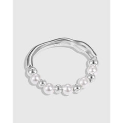 Aetolia In Stock High Quality Layering Stretch Shell Pearl Rings Jewelry Women S925 Sterling Silver Elastic Adjustable Ring