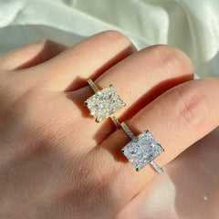 Aetolia Hot Sale Jewelry Wedding Engagement Rings Trendy Rectangular Center 8A Zircon Sterling 925 Silver Women Ladies Ring