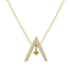 Aetolia Custom 18K Gold Plated Pendant Necklace Personalized Cubic Zirconia Stone 925 Sterling Silver Zodiac Necklaces For Women