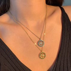 Aetolia 18k gold plated plain gold figure face pendant customized best friend choker silver jewelry women set jade gold necklace