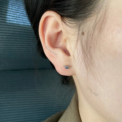 Aetolia Manufacturer Minimalist Devil Jewelry Sterling 925 Silver Rhodium 18k Gold Eye Women Stud Earrings