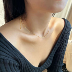 Aetolia Plata 925 Trendy Silver 925 Jewelry Necklace Custom 925 Sterling Silver Gold Chain 18k Gold Plated Beaded Thin Necklace