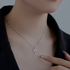Aetolia Fine Jewelry S925 Sterling Silver Diamond Personalized Chain Necklace Ginkgo Leaf Pendant Necklace 18K Gold Plated Tarnish Free