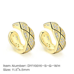 Aetolia Minimalist Sterling Silver 925 earring Luxury Statement Zircon Different Size 18k Gold Plated Huggie Chunky Hoop Earrings