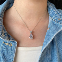 Aetolia Necklaces 18K Gold Plated Rhinestone Crystal Cute Lovely For Women Zirconia Pendant Heart Shape Flower Diamond Necklace