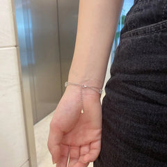 Aetolia Fashion Women Jewelry Rhodium White Gold Plated 925 Sterling Silver Double Layer Hollow Out Chain Bracelets For Girls