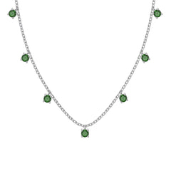 Aetolia 18K Gold Plated 925 Sterling Silver Necklace Round Green Emerald Pendant Necklace 5A Cubic Zirconia Cz Necklaces For Women