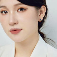 Aetolia 18K Gold Plated Colorful Cz Cubic Zirconia Extra Wholesale S925 Sterling Silver Earring Big Round Hoop Earrings Women