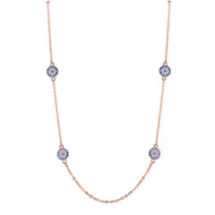 Aetolia high quality Blue 18K Plated Filled Jewelry Sterling Silver Rose Initial For Women Womens Trendy Gold Eye Necklace