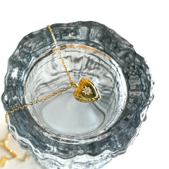 Aetolia New Arrival Rhodium Gold Plated Adjustable Cubic Zircon Dangle Chain Necklaces Sterling Silver 925 Heart Pendant Necklace