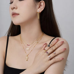 Aetolia Wholesale 18K Gold Plated Necklace Collares De Plata Para Mujer S925 Sterling Silver Zircon Butterfly Pendant Necklaces Women