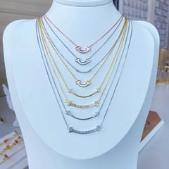 Aetolia trendy sterling silver smile shell pendant statement gold plated stackable necklaces chain women S925 necklace
