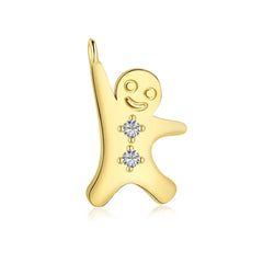 Aetolia Christmas Cubic Zirconia Charm 925 Sterling Silver 18K Gold Plated socks Pendant Jewelry Beads Diy Necklaces for women