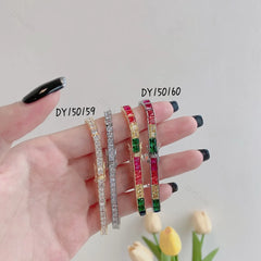 Aetolia Cuba Drop Heart Shape Iced Out Tennis Cubic Zirconia 925 Silver Chain Crystal Bracelets Bangles Charm For Bracelet Women