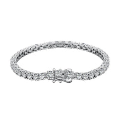 Aetolia Rhodium Plated 4mm Round 5A Cubic Zirconia bracelet Classic Tennis Bracelet bangle 925 Sterling Silver Bracelets for Women