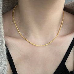 Aetolia 925 Sterling Silver Necklace Round Cut 5A Cubic Zircon Diamond Tennis Chain For Women Men Tennis Chain Necklaces