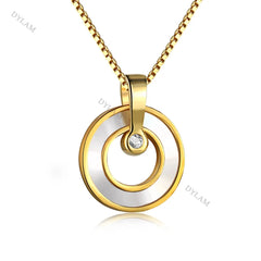 Aetolia New Arrival Hollow Out Circle Double Loop Cross Pendant Necklace 18K Gold Plated Designer Jewelry For Women Daily Wear