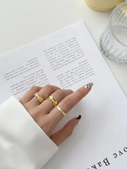 Aetolia Fine Minimalist Jewelry S925 Silver Rhodium 18K Gold Plated Irregular Wide Concave Convex Adjustable Women Rings for women