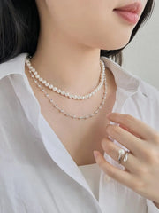 Aetolia Minimalist new arrival Design s925 Sterling Silver necklace Rhodium Plated Beaded Chain Necklaces for Women