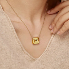 Aetolia Mother'S Day Gift Personalized Envelope Love Letter Necklace Custom S925 Silver Pendant Message 18K Gold Jewelry Necklaces