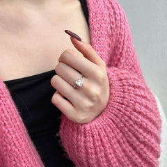 Aetolia Wholesale High Quality Wedding Jewelry Square Ring 925 Sterling Silver Engagement Emerald Cut Diamond Rings For Women