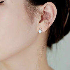 Aetolia Trendy Fasion Blue Opal Beaded Earrings for Women 925 Sterling Silver Diamond CZ cubic zirconia Stud Earring Jewelry