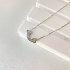 Aetolia trendy sterling silver smile shell pendant statement gold plated stackable necklaces chain women S925 necklace