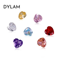 Aetolia Mother'S Day Gift Diy Seven-Color Love Ice Flower Cz Zirconium Heart Shape Necklace 925 Silver 18K Necklaces For Women Mom