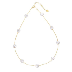 Aetolia Vintage Cuban Zircon Waterproof 18K Gold S925 Sterling Silver Pearl Necklace Chain Choker Pendant Necklaces Set Jewelry Women