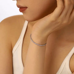 Aetolia Dropshipping Wholesale Jewelry S925 Sterling Silver Bead Bracelets Cz Cubic Zirconia Tennis Chain Link Bracelet For Men Women