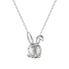 Aetolia Cute Design Fine Jewelry Natural Rouge Rabbit Animal Pendant Necklace 925 Sterling Silver 18K Gold Plated Necklaces