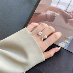 Aetolia Custom 925 Sterling Sliver Irregular Ring For Women Cubic Zirconia Shell Pearl Rings Statement Elegant Adjustable Open Jewelry