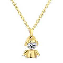 Aetolia Wholesale Price Factory Cubic Zirconia Girl Pendant Charms Necklace 18K Gold Plated Gorgeous Luxury Necklaces For Women