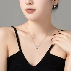 Aetolia Fine Jewelry Hypoallergenic 18K Gold Plated Heart Necklace 925 Silver Pink Zirconia Necklaces For Women Daughter Wife Gift