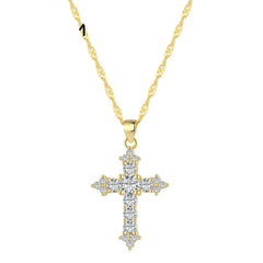 Aetolia Plata 925 Minimalist Pendant Women Layer Tennis Necklaces Zirconia Jewelry Dainty 18K Gold s925 Sterling Silver Cross Necklace