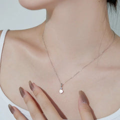 Aetolia Fashion Jewelry Wholesale 925 Sterling Silver Chain Cubic Zirconia Stone Charm Necklace Pendant Blue Opal Necklaces For Women