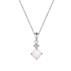 Aetolia Luxury Jewelry Sun Heart Shape 925 Sterling Silver Minimalist Dedicate Heart Chain Necklace With Opal Stone